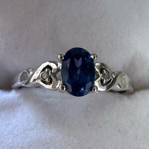10k sapphire diamond promise ring
